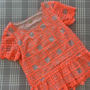 ⭐️ANTHROPOLOGIE ⭐️ Leifsdottir neon peplum top